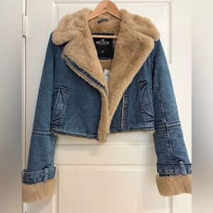 Hollister Sherpa Lined Denim Jacket NWT size XS